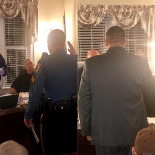 Sgt. Ray and Cpl. Lee swearing in